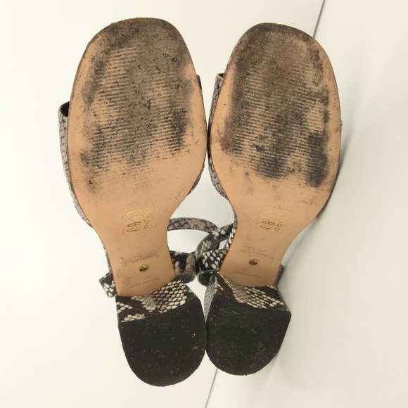 Raye x Revolve Black & Gray Snakeskin Nava Strappy Open-Toe High Heel Sandals - Picture 6 of 7